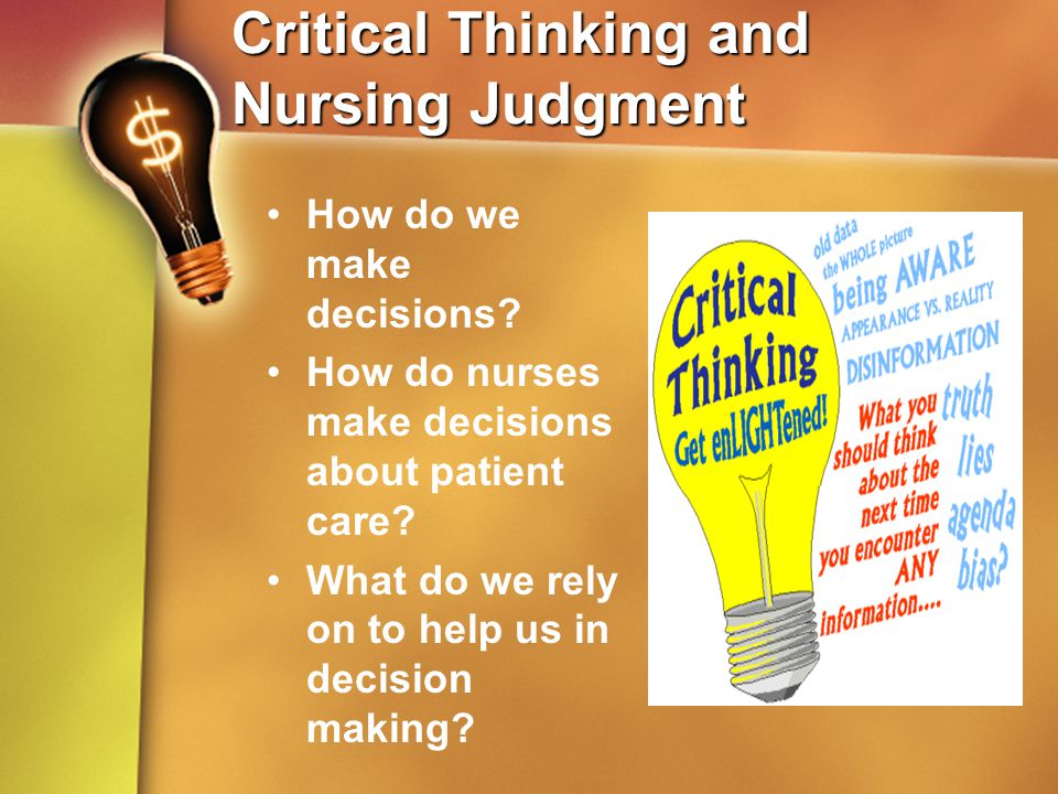 critical thinking nursing judgment